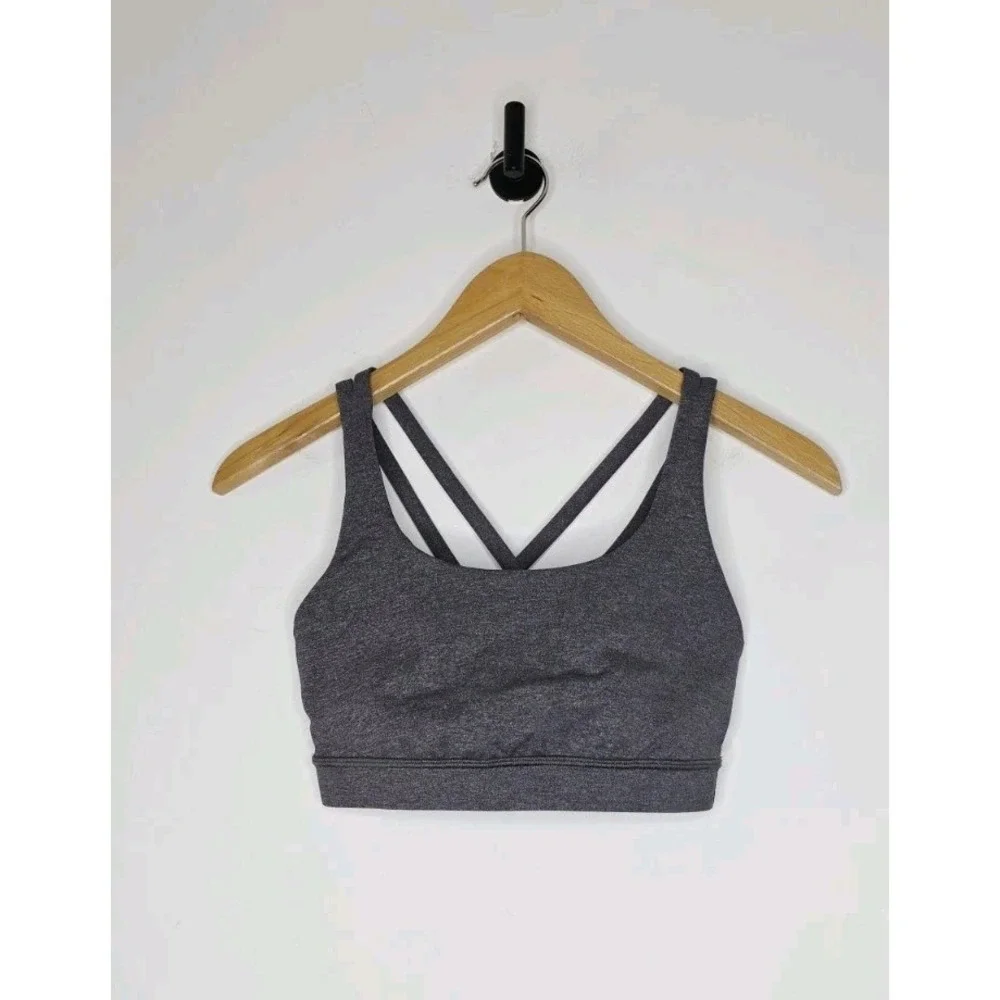 Lululemon Energy Bra Women's Size 6 Heather Deep Coal Gray